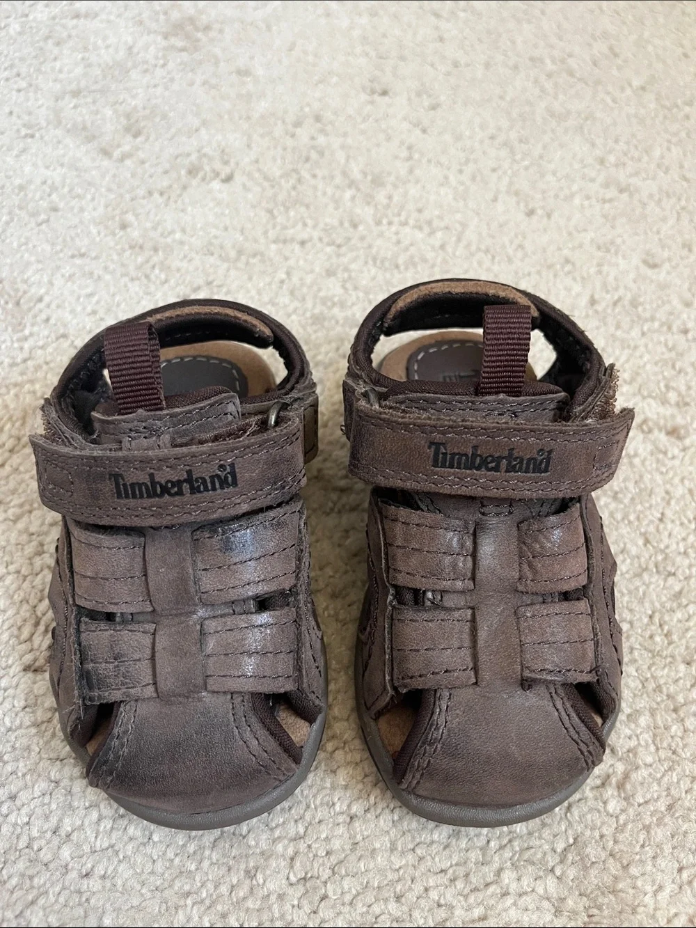 Timberland Baby Toddler Brown Leather Fisherman Sandals Close Toe size 4